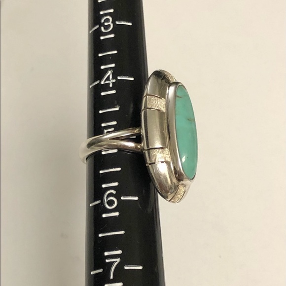 Sterling Silver Turquoise Ring Size 5 - Picture 3 of 5